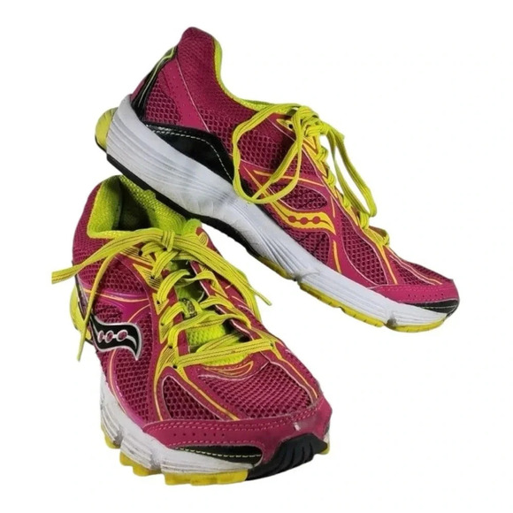 Saucony Pink & Neon Ignition 4 Running Shoes Sz 9.5 - Picture 1 of 9